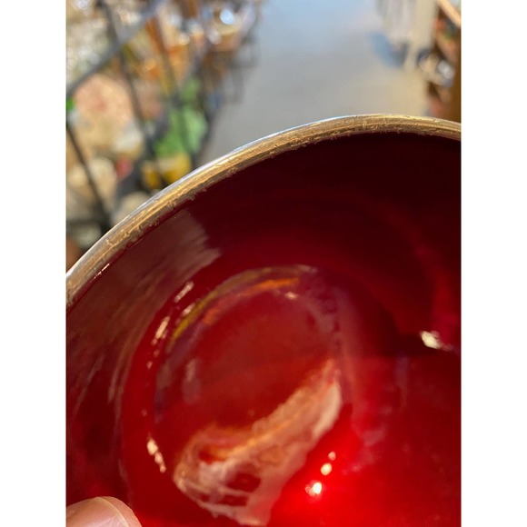 Towle Silversmiths Red Enamel Footed Bowl Silverplated 5001 Vintage - Picture 2 of 5